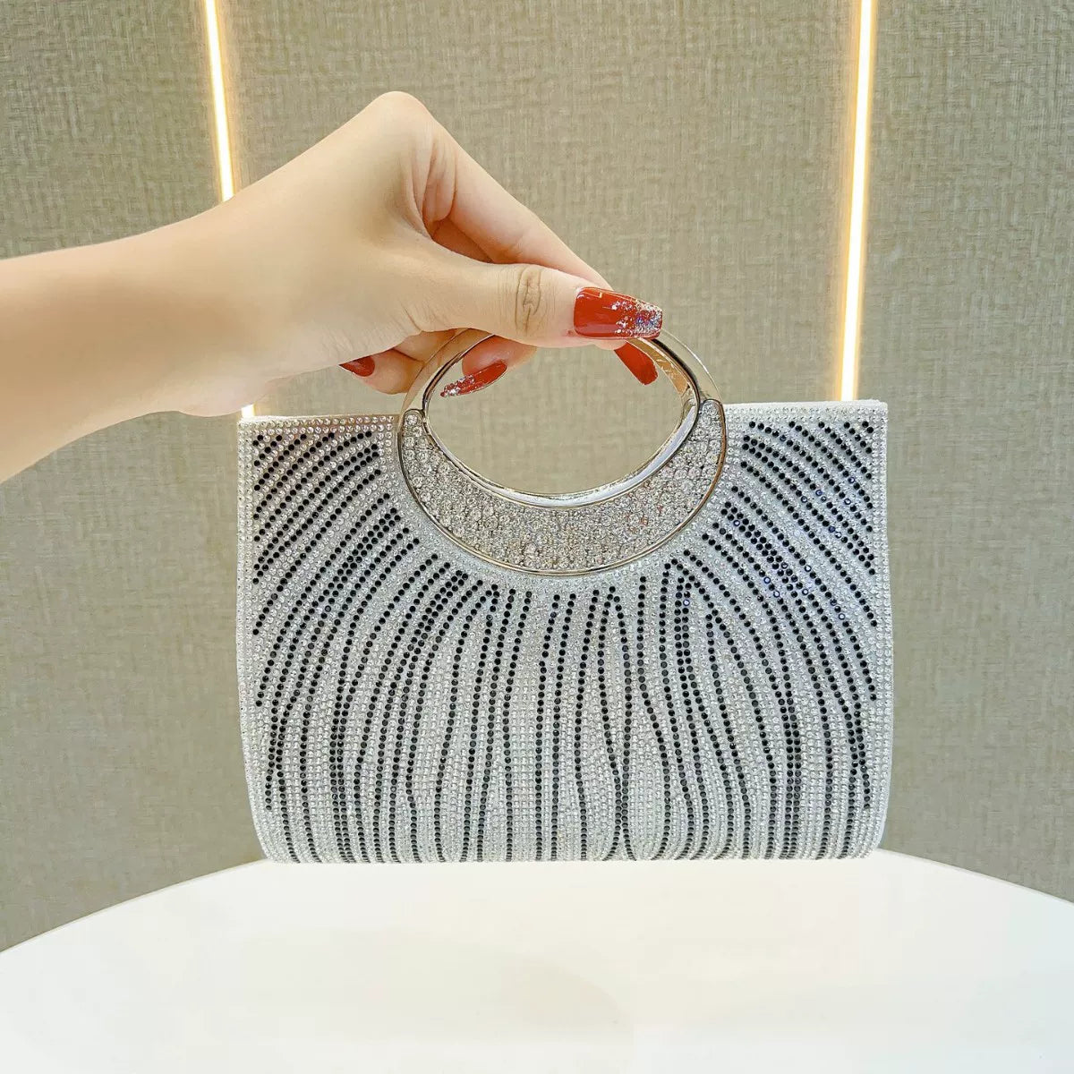 Fashion Evening Bag – Shiny Rhinestone Wedding Bridesmaid and Banquet Crossbody Bag