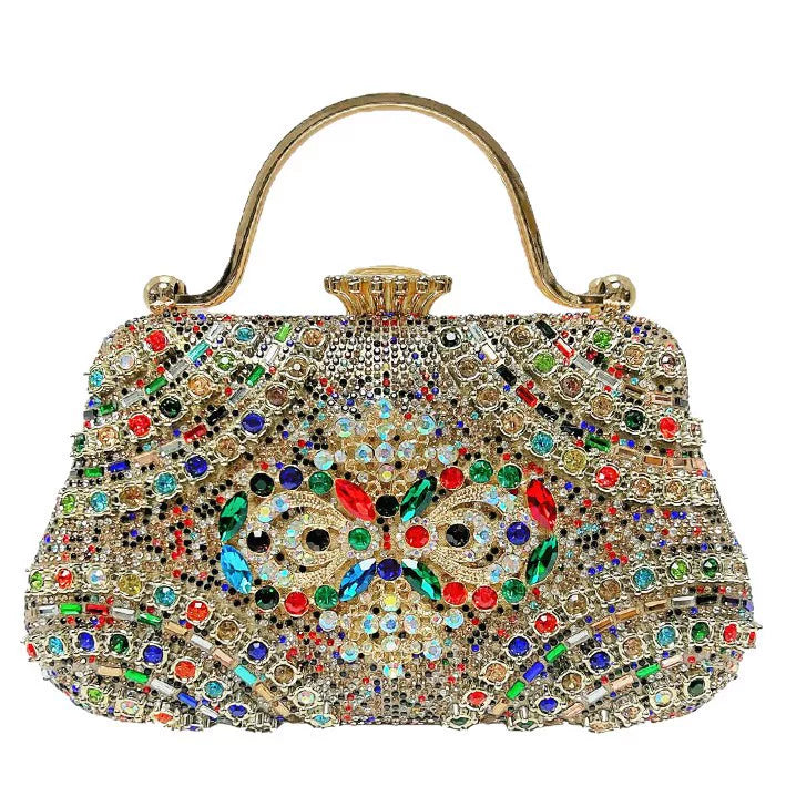 New High-End Diamond-Encrusted Women's Handbag – Luxury Clutch, Shoulder, and Crossbody Evening Bag
