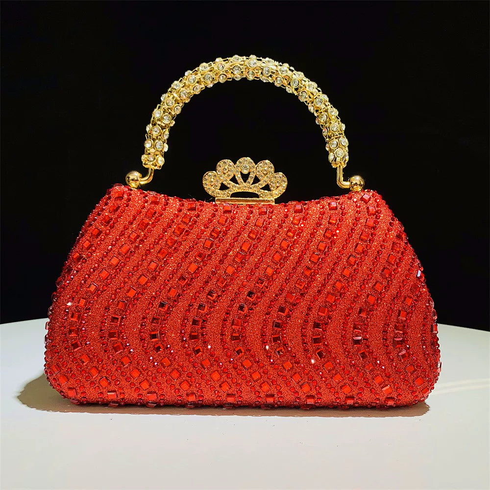 Rhinestone Evening Clutch for Women – Formal Wedding & Party Handbag