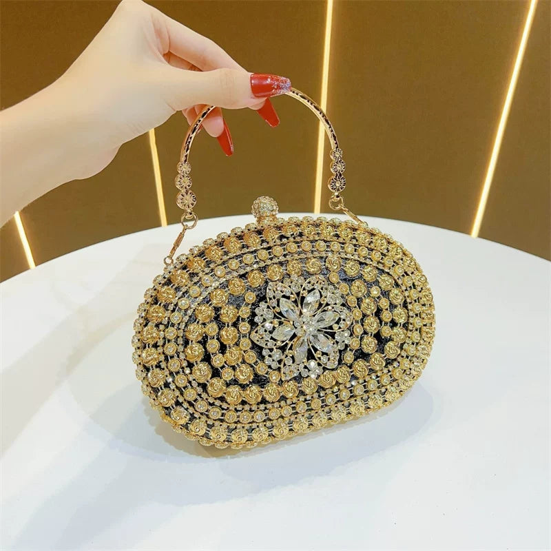 Rhinestone Evening Clutch Bag for Women – Formal Dinner and Banquet Handbag
