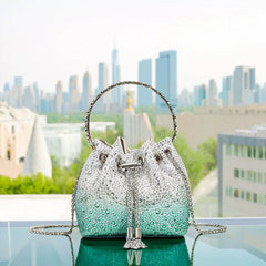 New Shiny Rhinestone Bucket Bag – Fashionable High-End Sequin Handheld, Shoulder, and Crossbody Bag