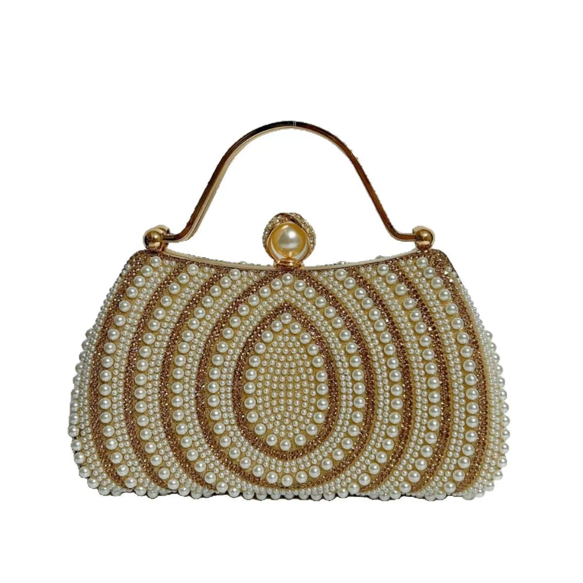 Pearl Evening Clutch for Women – Formal Wedding & Banquet Shoulder Bag