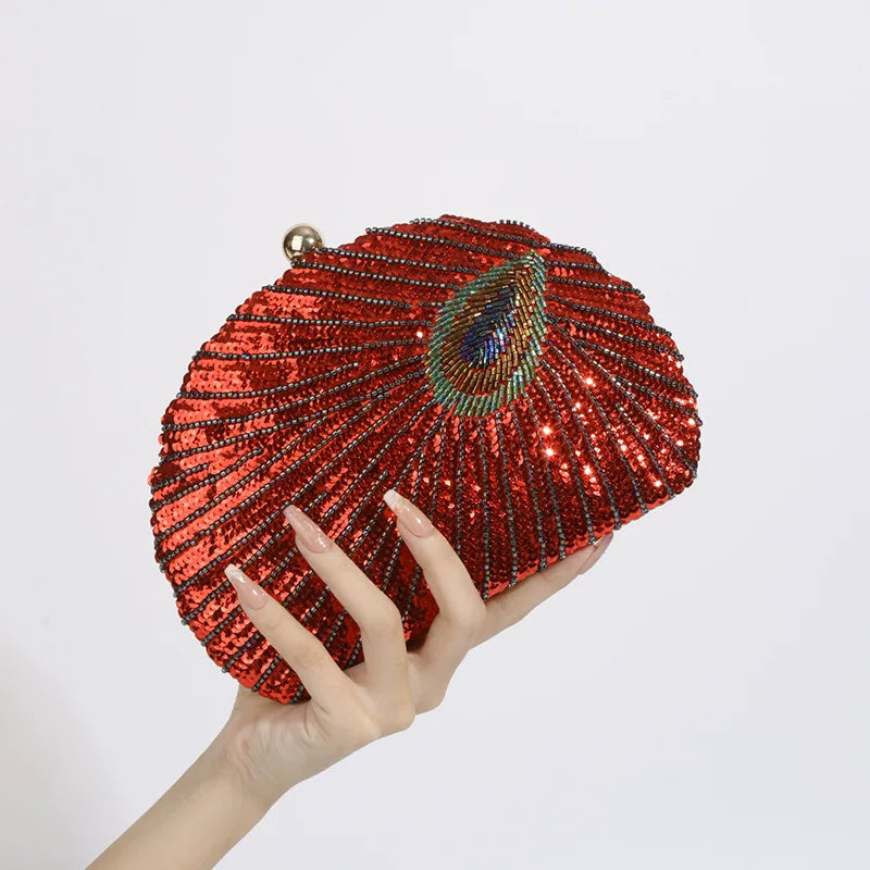 Beaded Embroidered Evening Clutch Bag – Vintage Style Handheld Formal Handbag