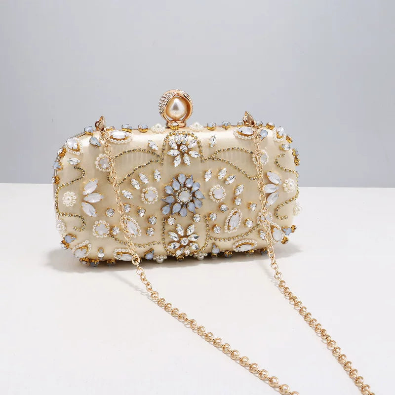 Embroidered Dinner Clutch Bag for Women – Elegant Banquet Bag for Evening Wear