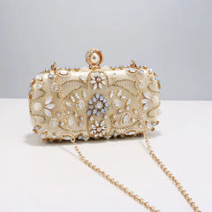Embroidered Dinner Clutch Bag for Women – Elegant Banquet Bag for Evening Wear