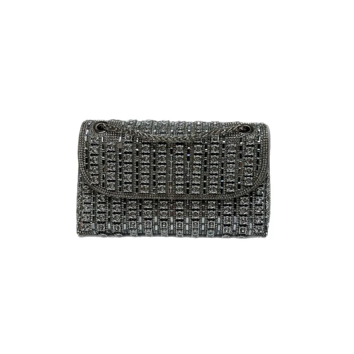 European and American High-End Diamond-Encrusted Small Square Evening Bag – Chain Shoulder and Crossbody Armpit Bag
