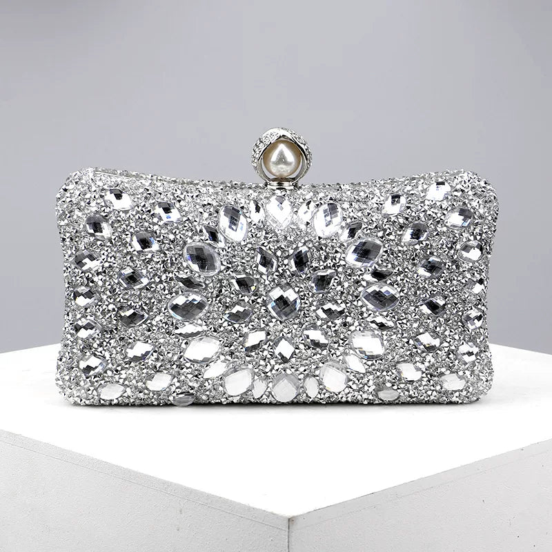 Rhinestone Evening Clutch for Women – Formal Banquet & Wedding Handbag