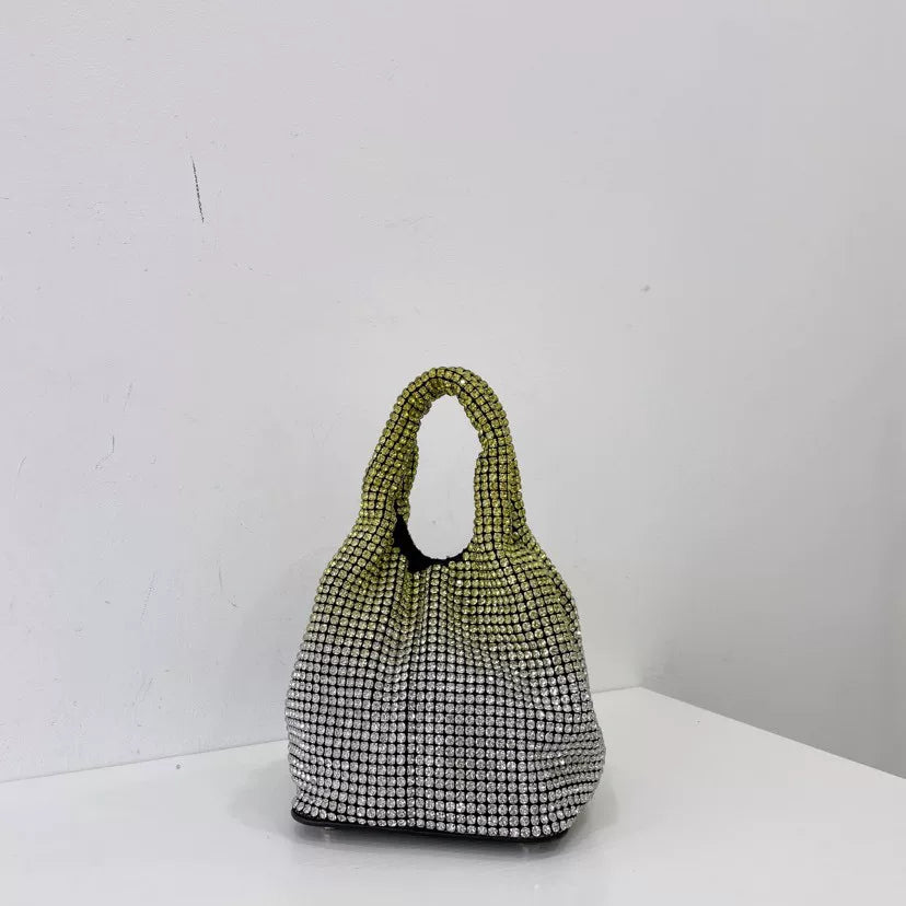 Rhinestone Bucket Bag for Women – Chain Strap Shoulder & Crossbody Handbag