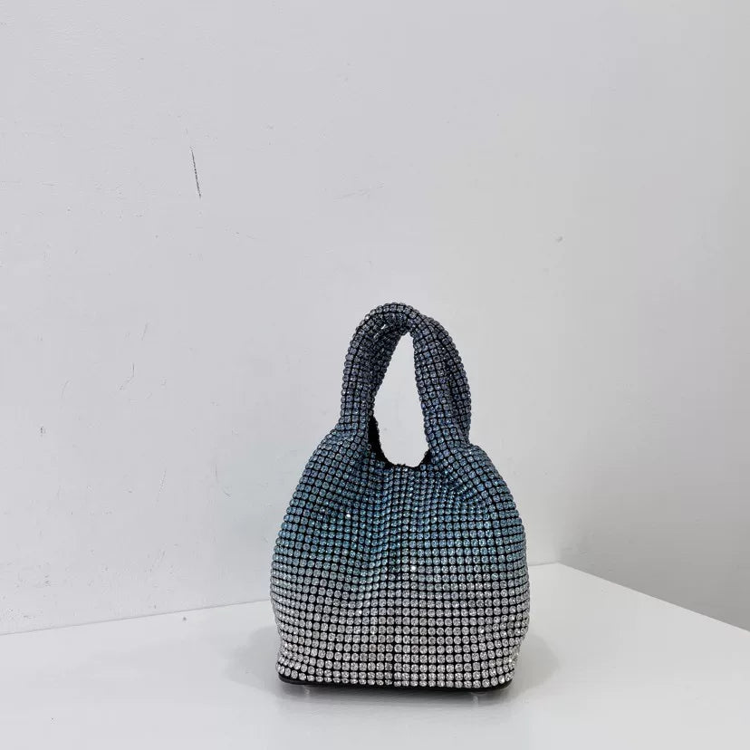 Rhinestone Bucket Bag for Women – Chain Strap Shoulder & Crossbody Handbag