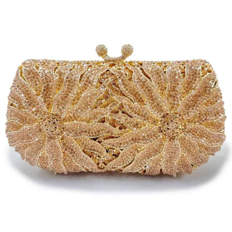 Luxury Large Flower Evening Handbag for Women – Elegant Formal Event Clutch Bag