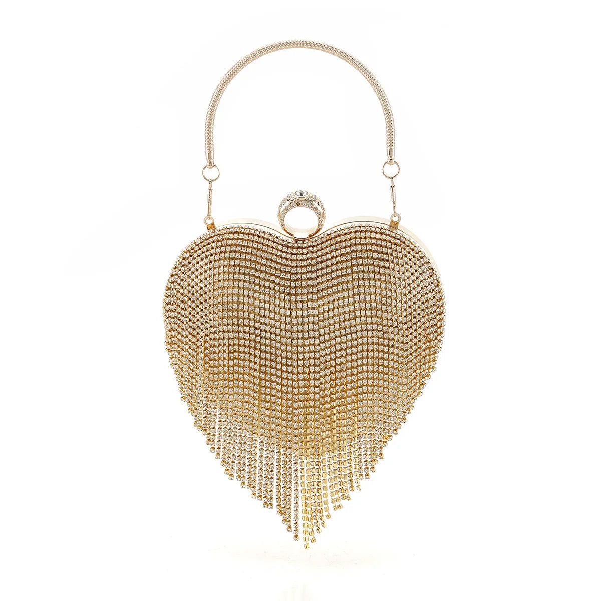 Heart-Shaped Evening Clutch Bag for Women – Tiled Pattern Formal Handbag