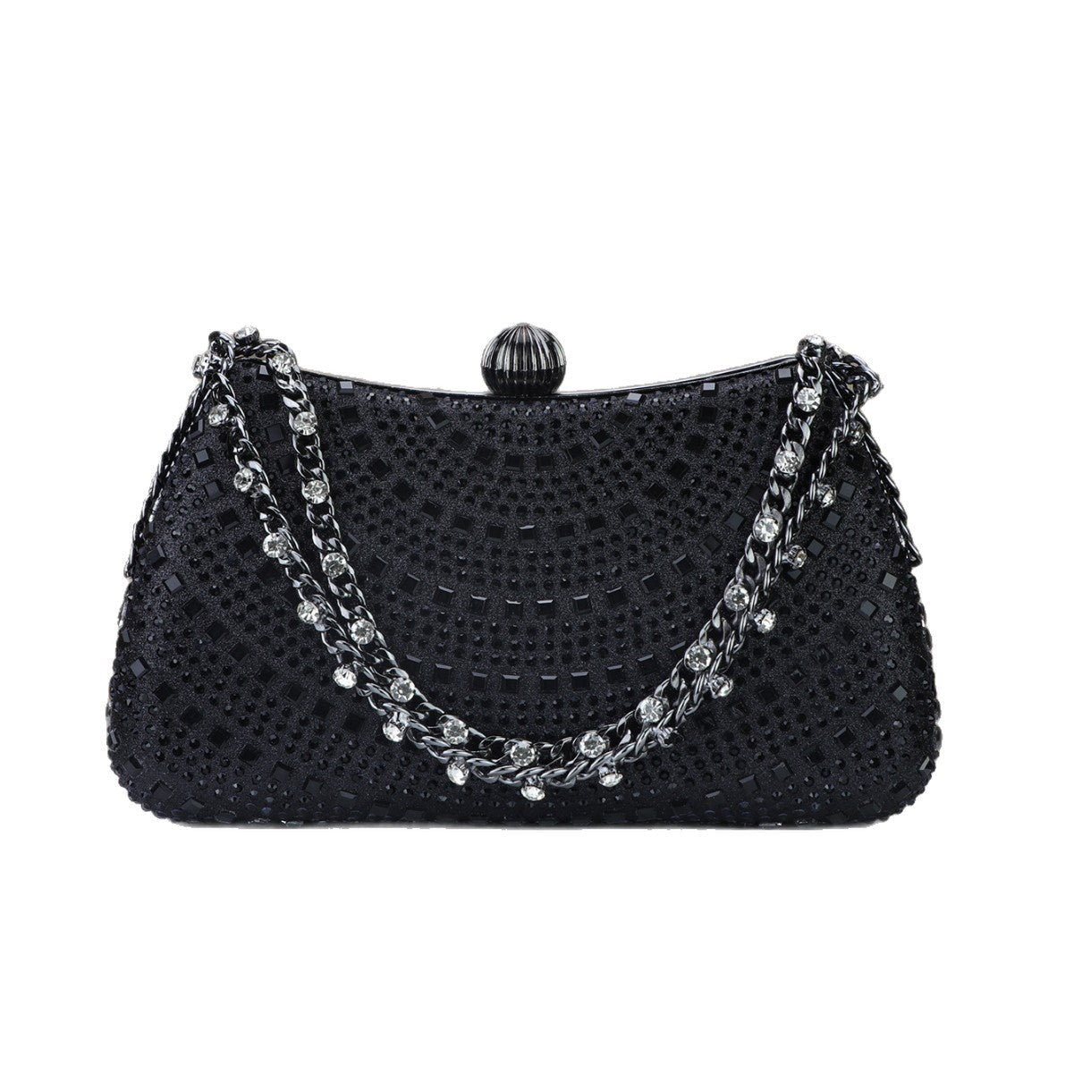 Sparkling Diamond Bridal Clutch Bag for Dinner and Banquet with Portable Design