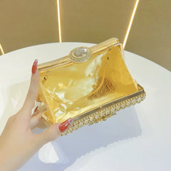 Diamond-Encrusted Handbag – Full-Diamond Fashion Dress Bag for Banquet and Dinner Events