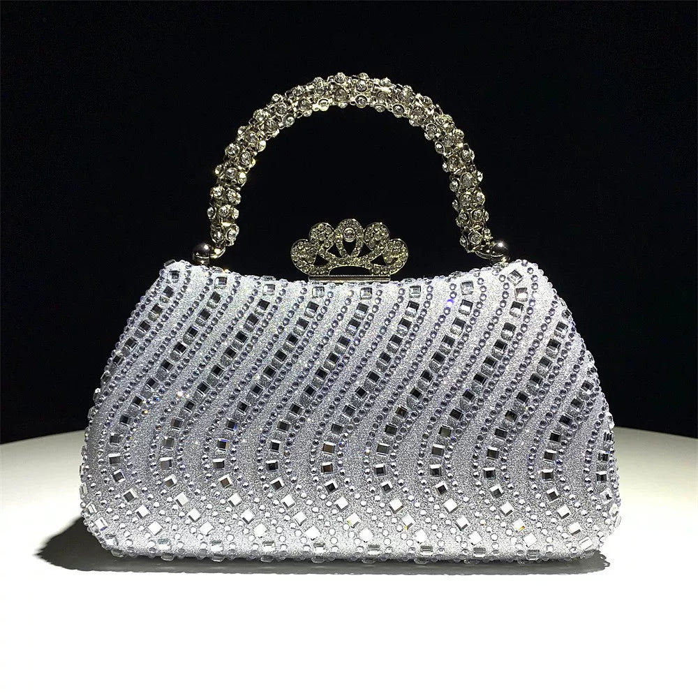 Rhinestone Evening Clutch for Women – Formal Wedding & Party Handbag