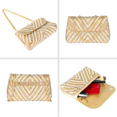 Diamond and Pearl Banquet Bag – Cheongsam Underarm Handbag, One Shoulder, Crossbody Dinner Bag for Women