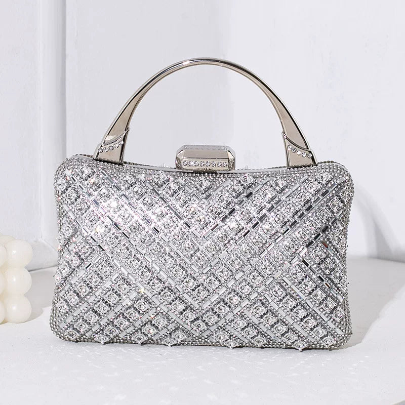 Vintage Style Rhinestone Evening Clutch for Women – Formal Banquet Handbag