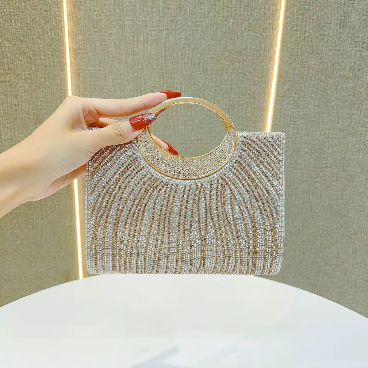 Fashion Evening Bag – Shiny Rhinestone Wedding Bridesmaid and Banquet Crossbody Bag