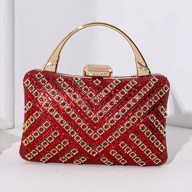 Vintage Style Rhinestone Evening Clutch for Women – Formal Banquet Handbag