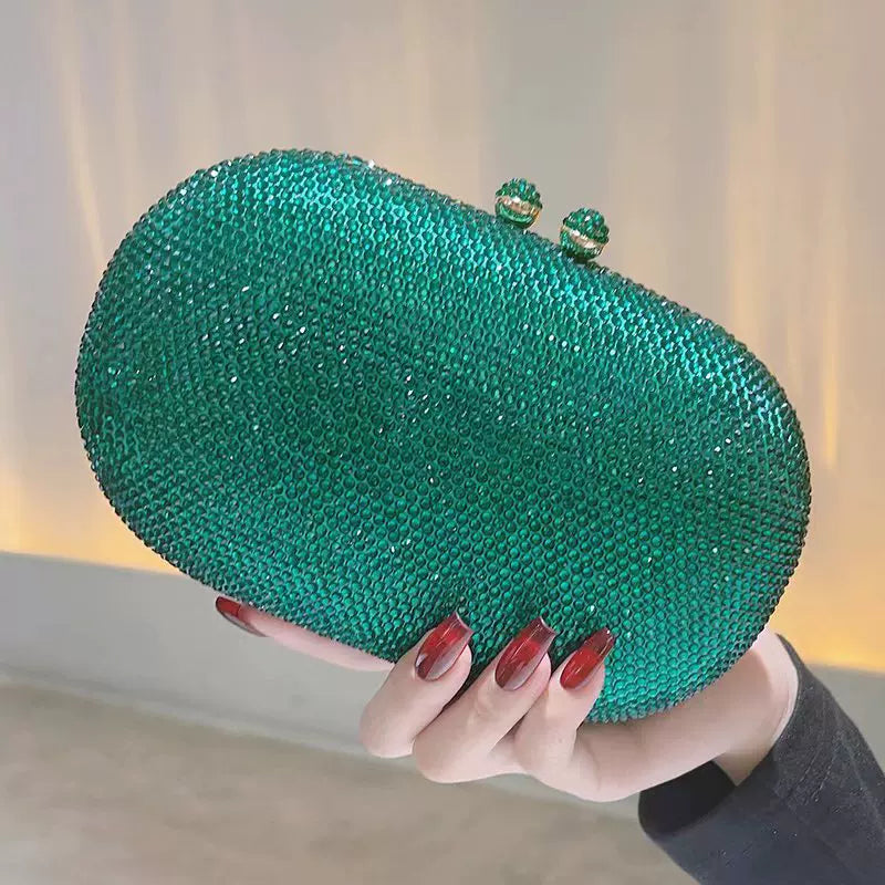 Crystal Diamond Evening Clutch Bag – Sparkling European and American Small Purse for Dinner and Party Dresses