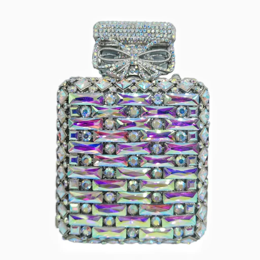 Diamond Bottled Perfume Handbag – European and American Crystal Evening Bag for Women