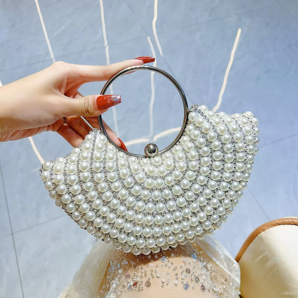 Rhinestone Evening Shoulder Bag for Women – Small Crossbody Handbag for Formal Events