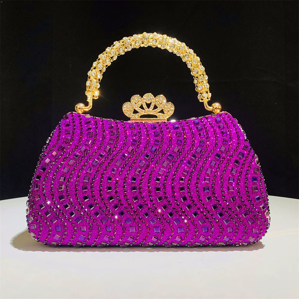 Rhinestone Evening Clutch for Women – Formal Wedding & Party Handbag