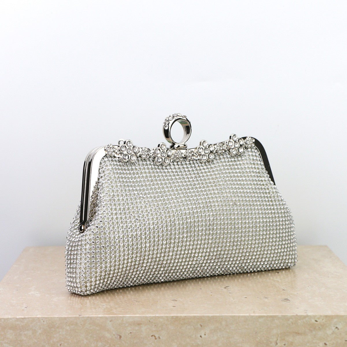 Diamond-Encrusted Evening Clutch for Dinner Party and Bridal Events