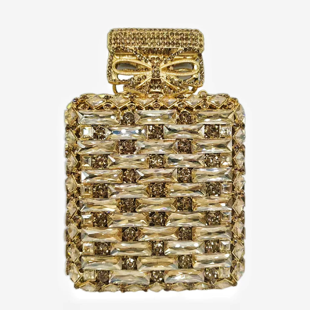 Diamond Bottled Perfume Handbag – European and American Crystal Evening Bag for Women