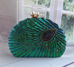 Beaded Embroidered Evening Clutch Bag – Vintage Style Handheld Formal Handbag