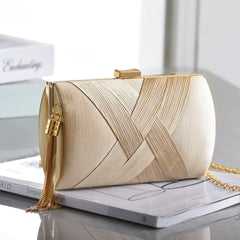 European and American Style Woven Evening Clutch Bag with Versatile Shoulder Strap