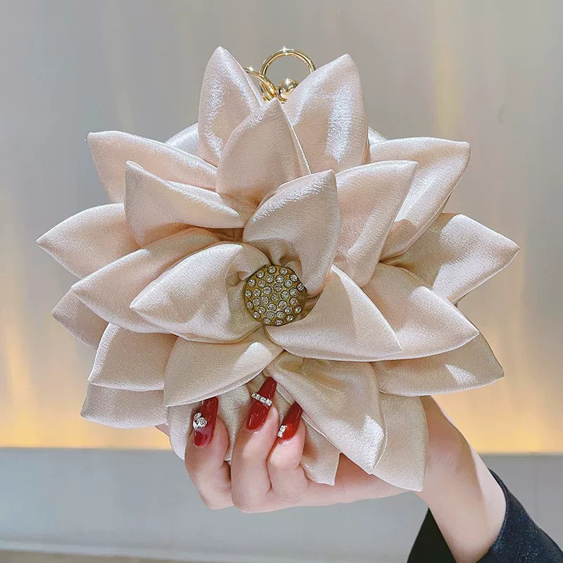 Flower Girl Bag – Champagne Apricot Evening Handbag, Retro Style Cheongsam & Fairy Bag