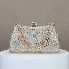 Sparkling Diamond Bridal Clutch Bag for Dinner and Banquet with Portable Design