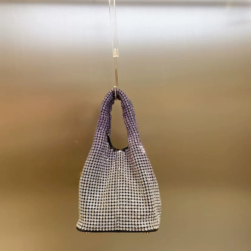 Rhinestone Bucket Bag for Women – Chain Strap Shoulder & Crossbody Handbag