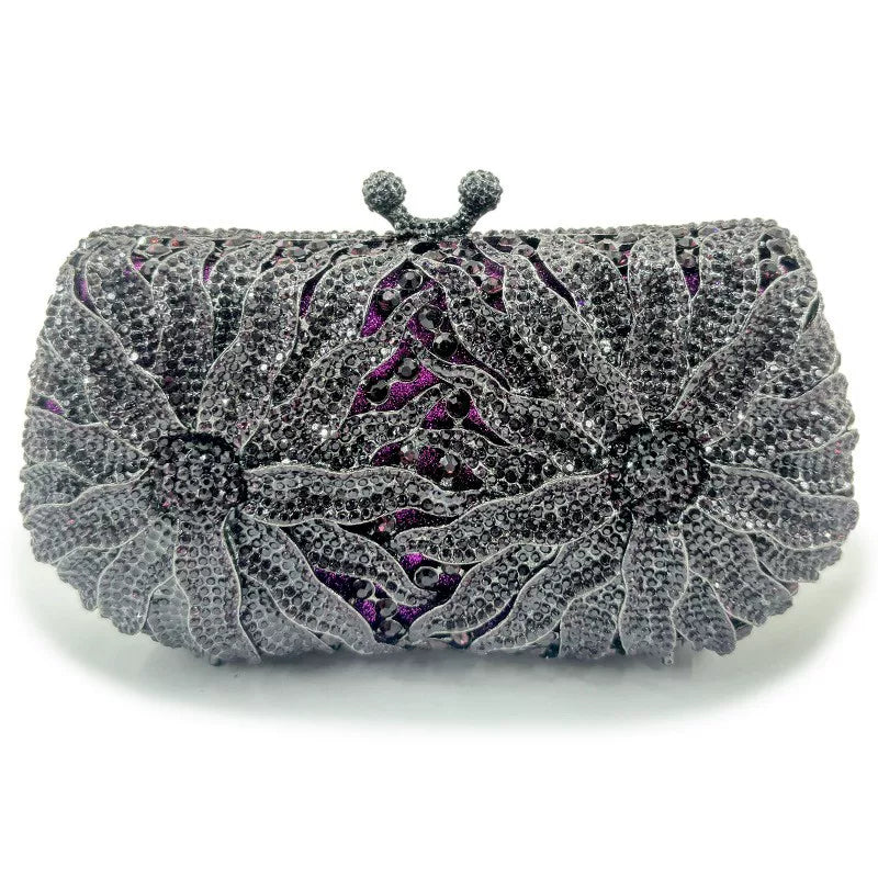 Luxury Large Flower Evening Handbag for Women – Elegant Formal Event Clutch Bag