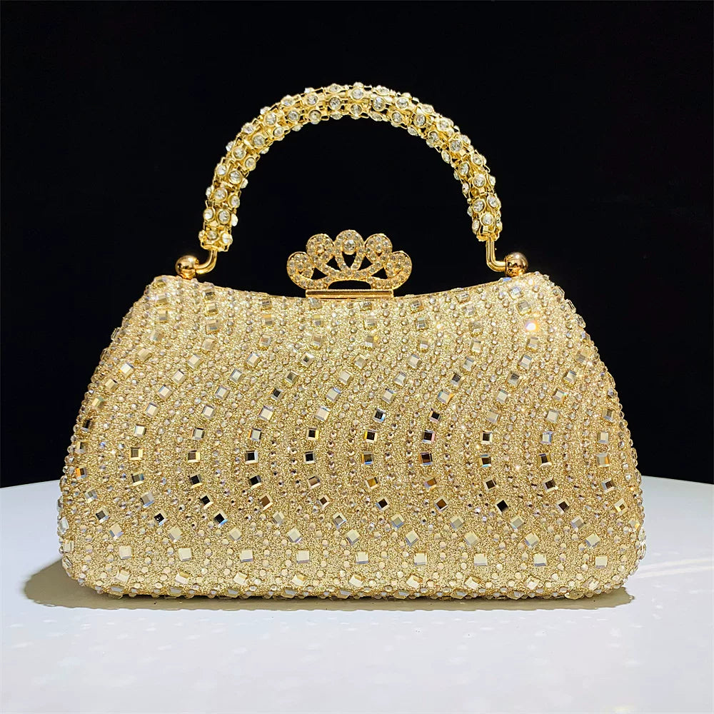 Rhinestone Evening Clutch for Women – Formal Wedding & Party Handbag