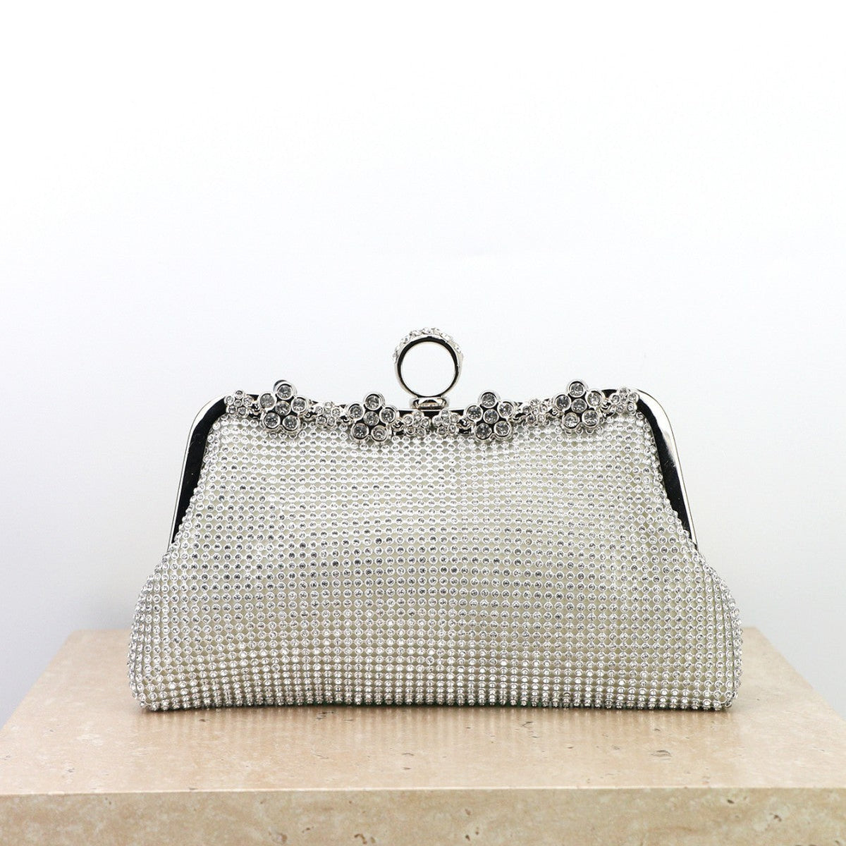 Diamond-Encrusted Evening Clutch for Dinner Party and Bridal Events