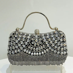 Gold & Silver Rhinestone Evening Bag for Women – Small Shoulder & Crossbody Clutch