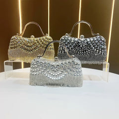 Rhinestone Tassel Evening Clutch for Women – Wedding & Banquet Shoulder Crossbody Bag