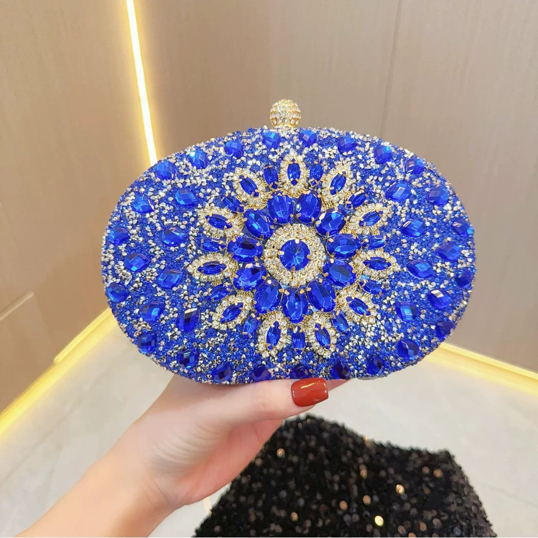 Sunflower Rhinestone Clutch for Women – Formal Party & Banquet Crossbody Bag
