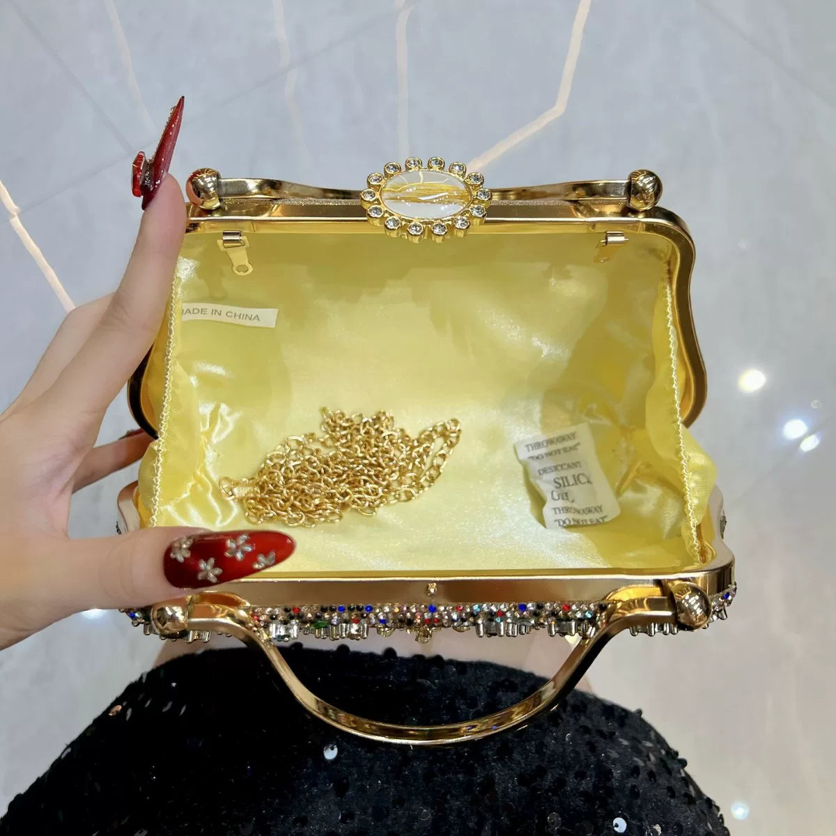 New High-End Diamond-Encrusted Women's Handbag – Luxury Clutch, Shoulder, and Crossbody Evening Bag