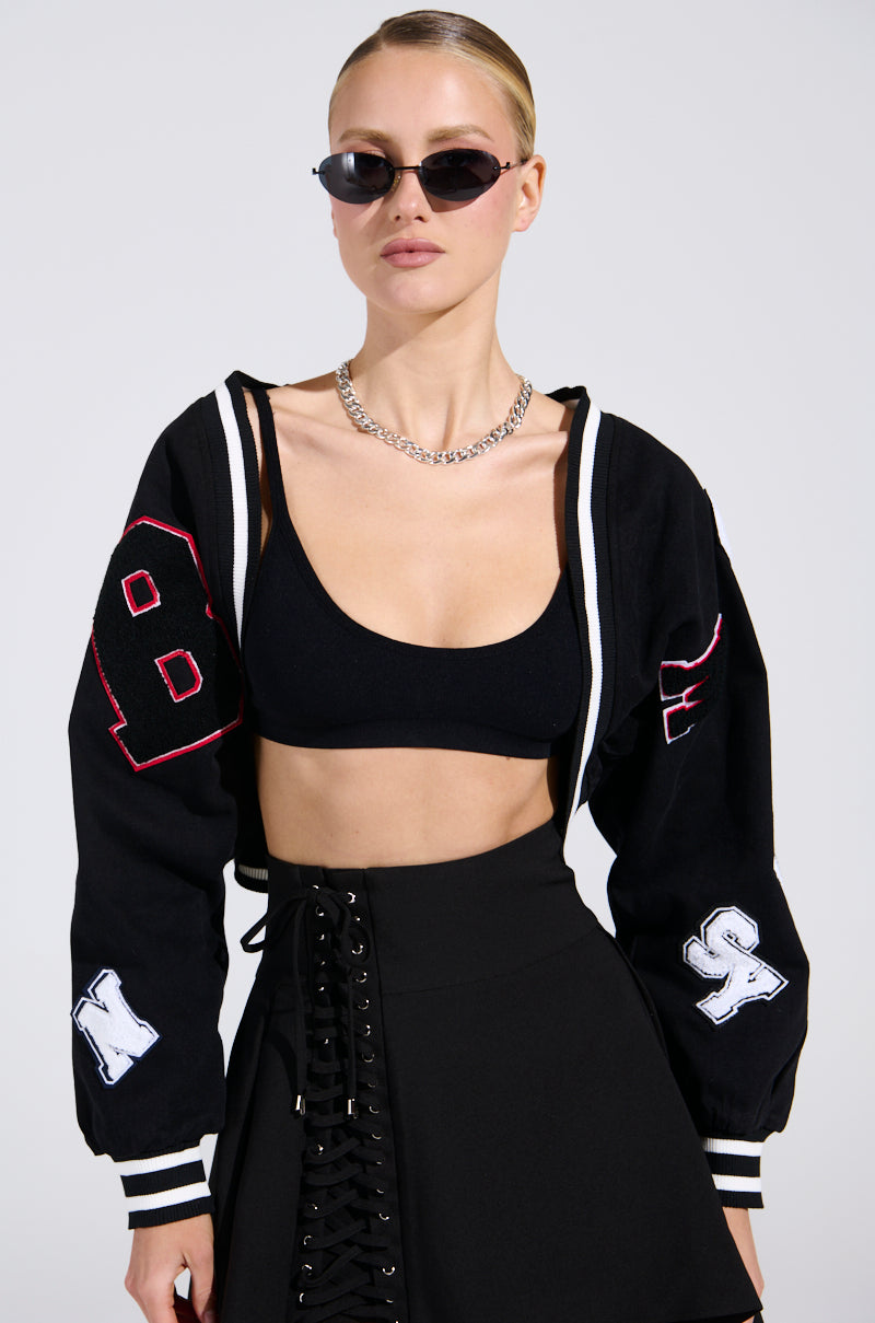 TEAM PLAYER DENIM SHRUG
