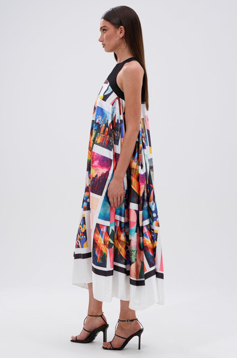 PUT ME IN A MUSEUM PRINTED MIDI DRESS
