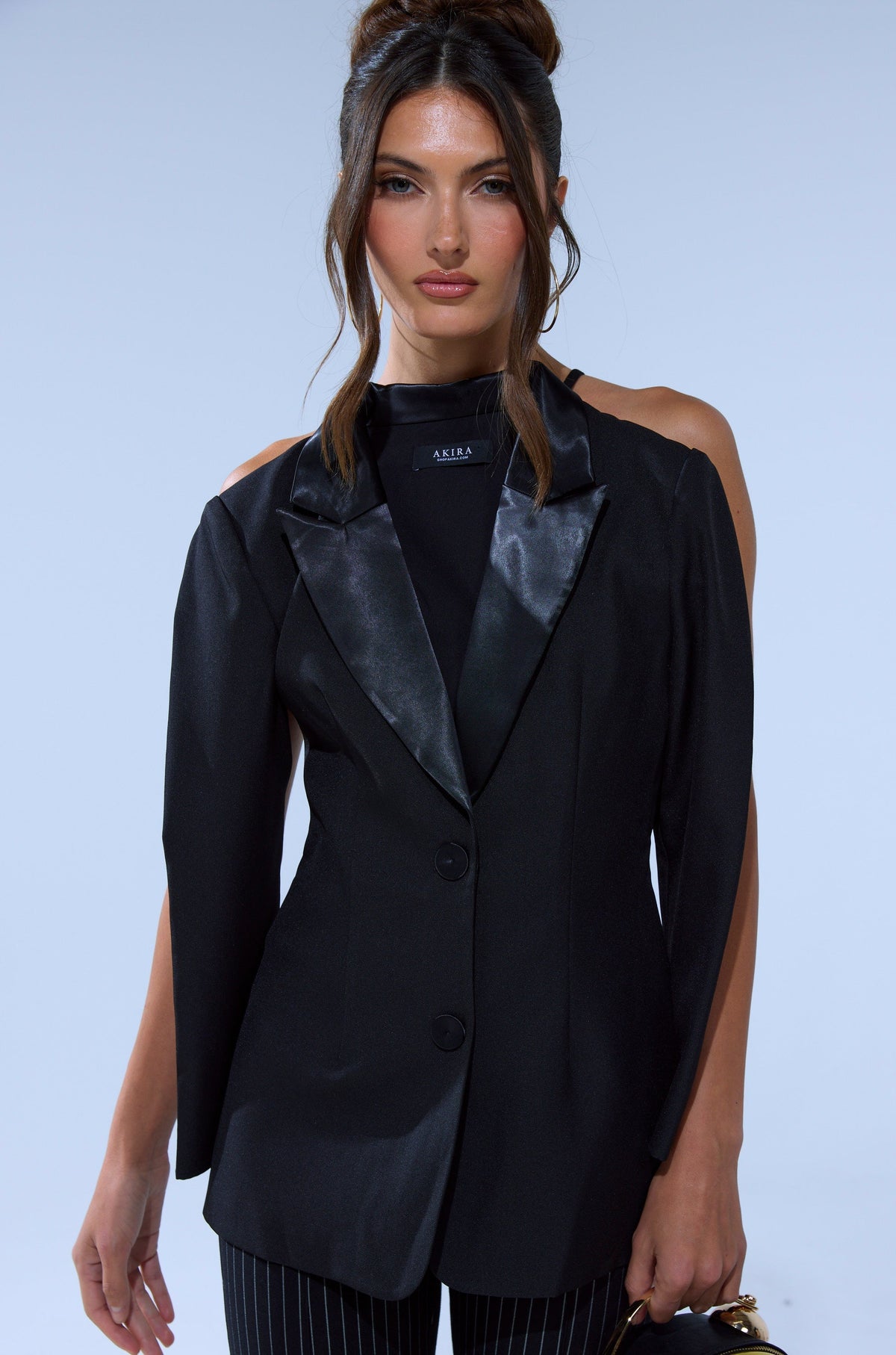 TELL ME ABOUT IT BUTTON DOWN BLAZER BLOUSE