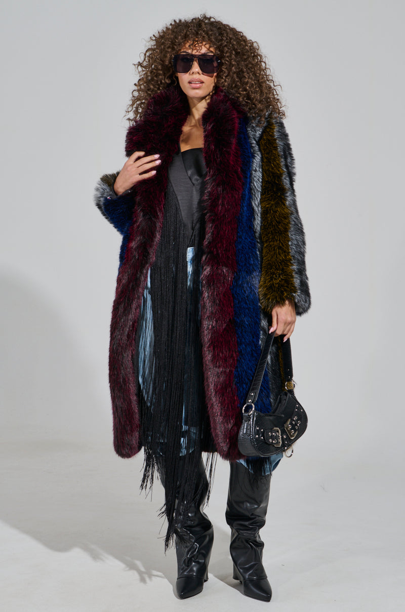 SHIGO FAUX FUR TRENCH