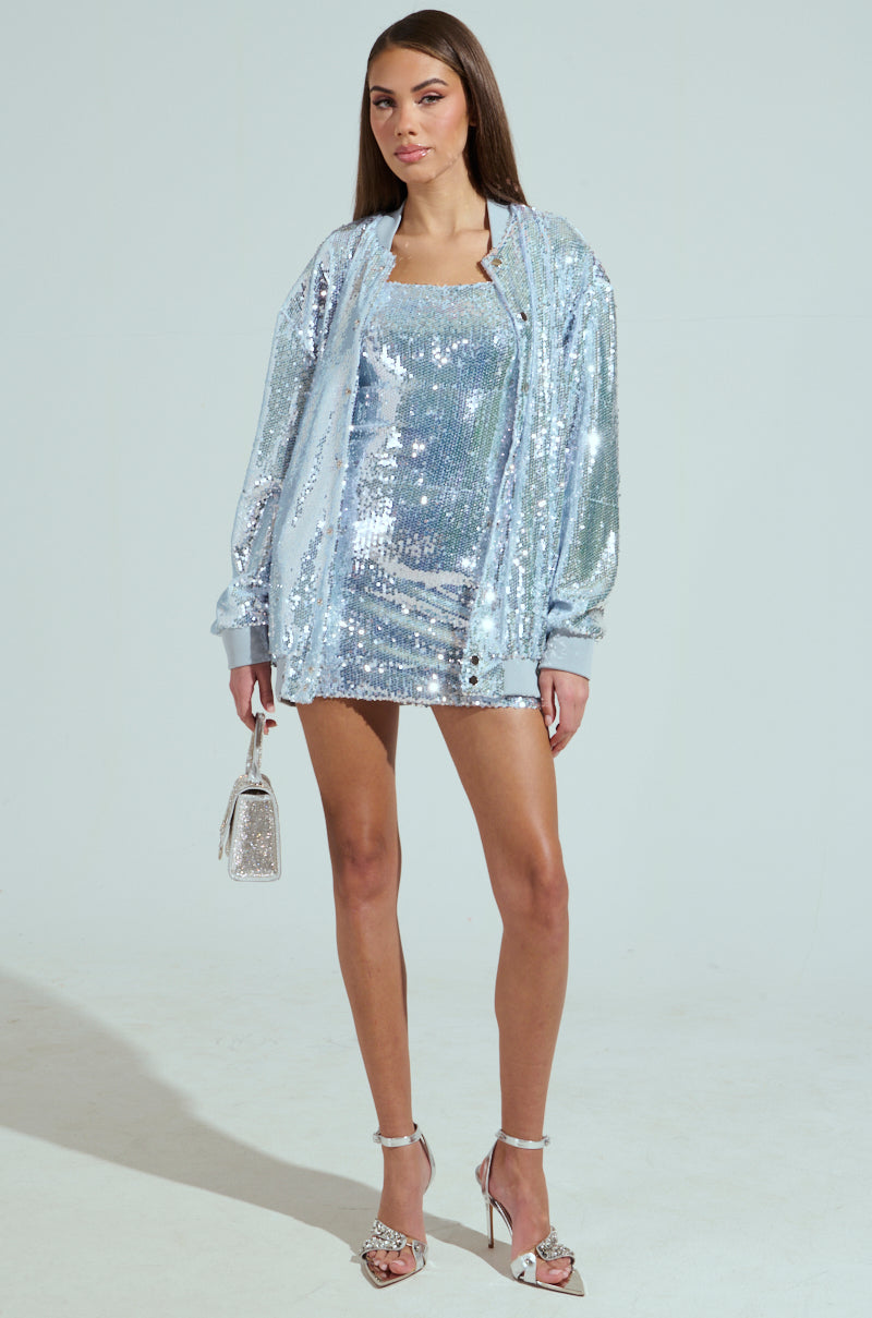 MA CHERIE OVERSIZED SEQUIN BOMBER