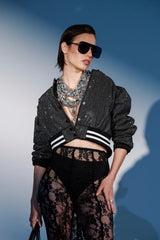 SPOTLIGHT RHINESTONE BOMBER