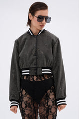 SPOTLIGHT RHINESTONE BOMBER