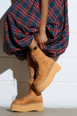THERIVETER CHESTNUT FLATFORM BOOTIE