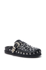 AZALEA WANG TURIN BLACK METAL EMBELLISHMENT FLAT