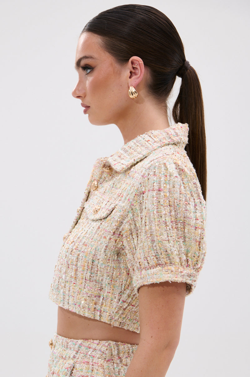 EVERY BIT OF PRETTY TWEED BUTTON DOWN